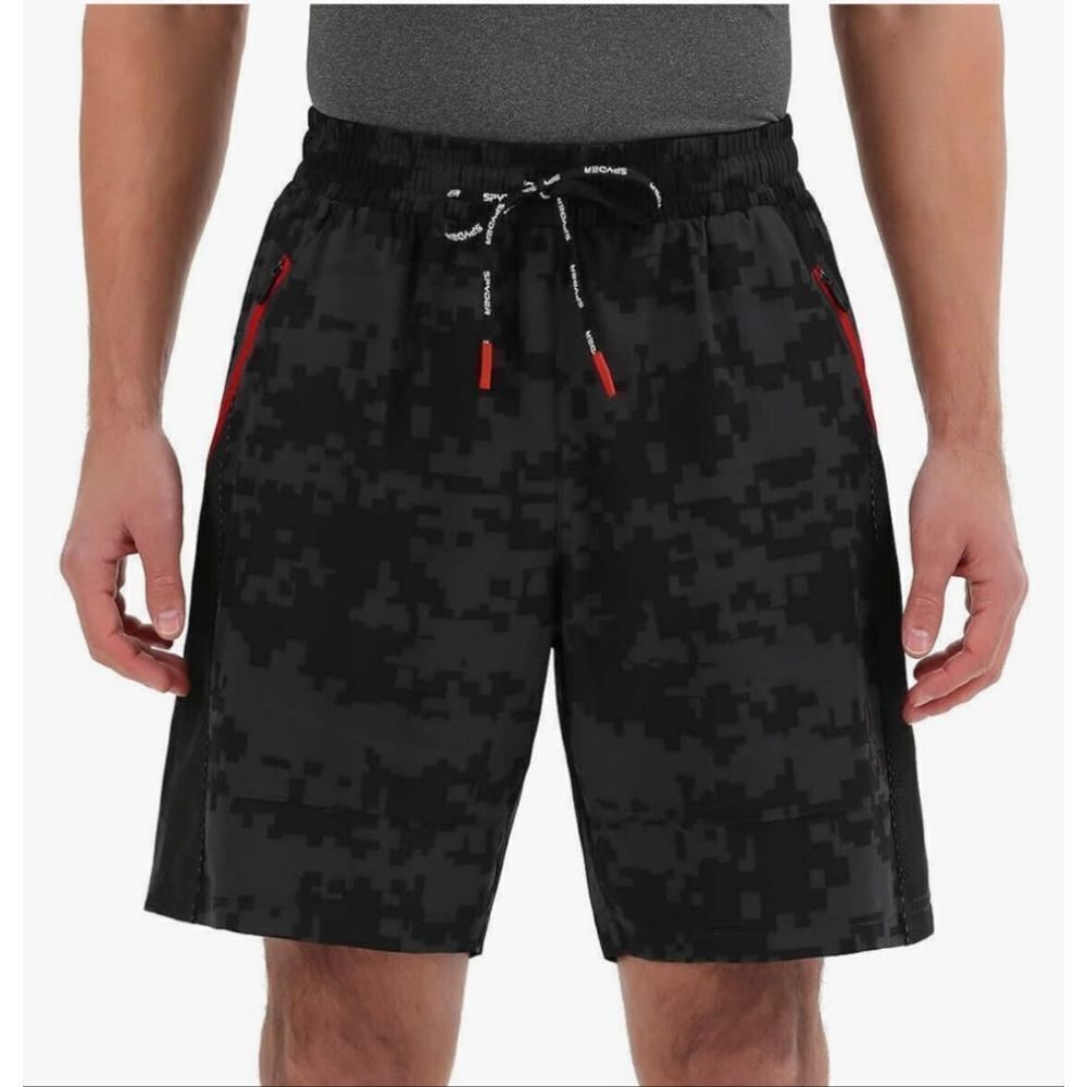 Spyder Dark Gray and Black Camo Activewear Athletic Shorts - Size Large
